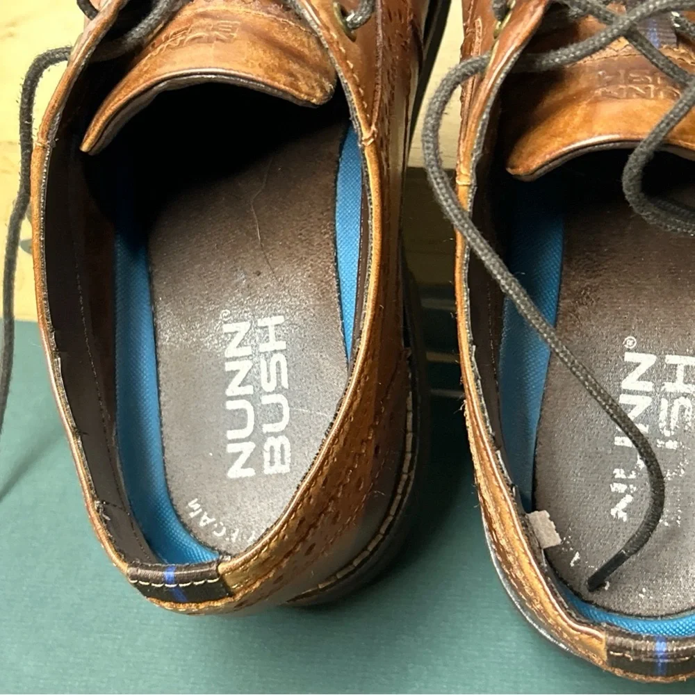 Nunn Bush Shoes Mens 8M Dress Oxford Brown Leather Lace Up Low Top Cap‎ Toe